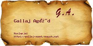 Gallaj Agád névjegykártya